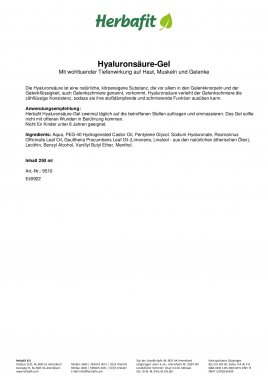 Hyaluronsäure-Gel 250 ml