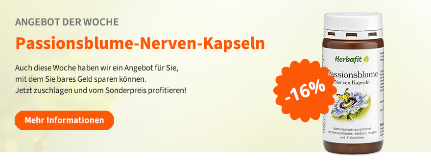 Passionsblume-Nerven-Kapseln von Herbatfit jetzt 16 % günstiger