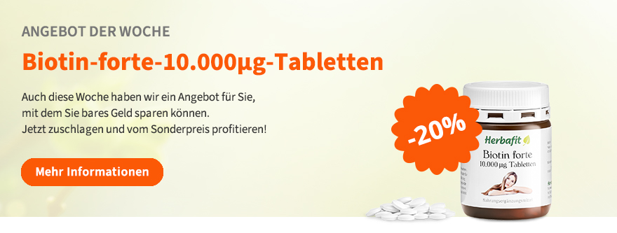 Biotin forte 10.000 µg – Herbafit, 20% Rabatt