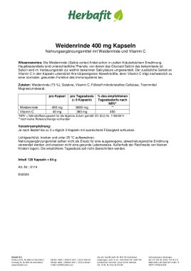 Weidenrinde 400 mg Kapseln 65 g