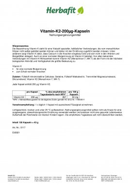 Vitamin-K2-200µg-Kapseln 45 g