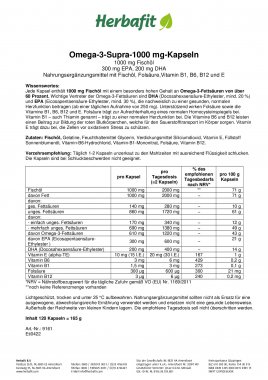 Omega-3 Supra-1000 mg-Kapseln 178 g