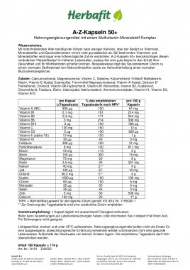 A-Z-Kapseln 50+ 176 g