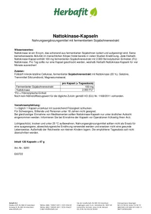 Nattokinase-Kapseln 48 g
