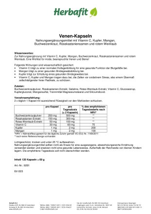 Venen-Kapseln 70 g