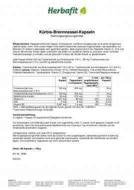 Kürbis-Brennnessel-Kapseln 63 g