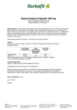 Hyaluronsäure-Kapseln 400 mg 55 g