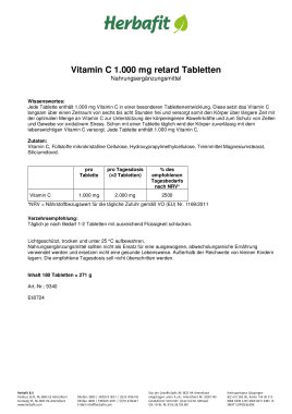 Vitamin-C-1000-mg-retard-Tabletten 180 Tabletten